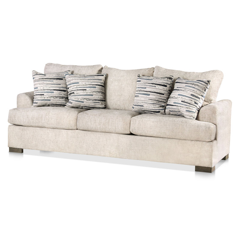 Ayrah 92'' Flared Arm Sofa, Cream 100% Polyester