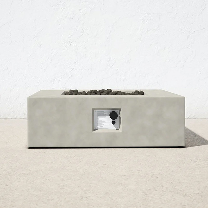 Table de foyer d'extérieur en béton 12 po (béton naturel) CM-1010C