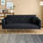 71-Inch Foldable Double Sofa, With American Retro Style, Made Of Black Velvet Material, Suitable For Small Living Rooms, Bedrooms And Offices.-51390506