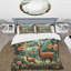 Ensemble de housse de couette orange et vert-101242348