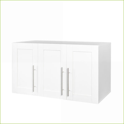Armoires, rangement mural empilable avec tablettes mobiles, P 15,75 po x l 35,43 po x H 19,69 po | Blanc cassé | Minimaliste
