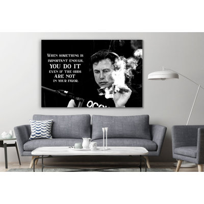 Smoking On JRE Genius Investor Elon Musk Quote DO IT Canvas Décor Art Print Room Painting Canvas Print Wall Design Image " by Elon Musk