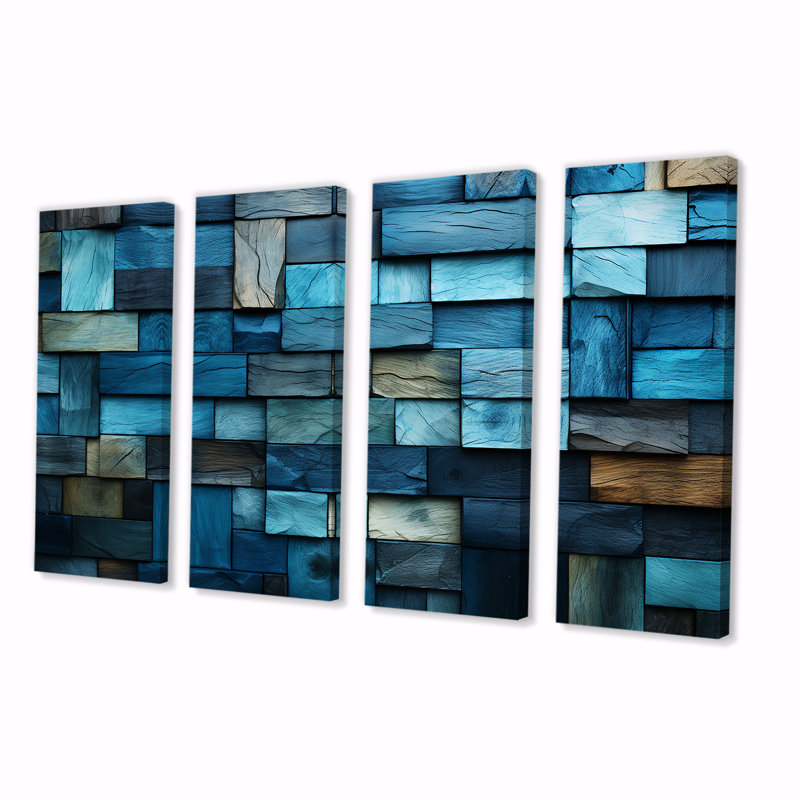 Boho Earth Element Stones Mosaic III - Boho Mosaic, art mural 4 pièces, H 28 po x l 48 po