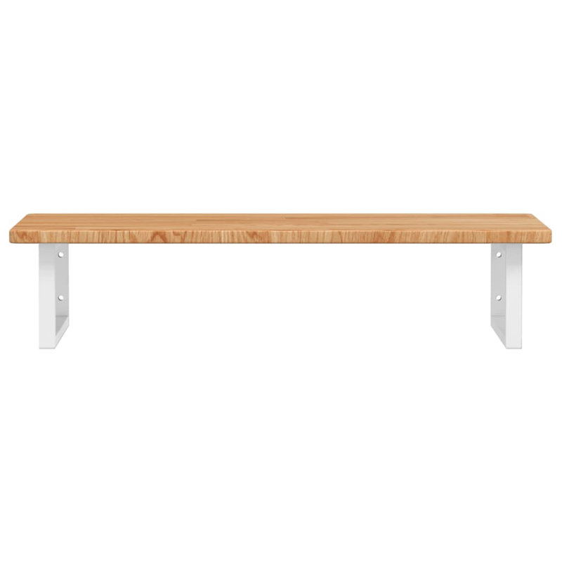 Aleazay 100cm Solid Wood Bathroom Vanity Top, Oak/White