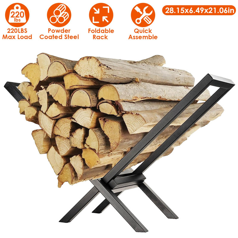 Porte-bûches en bois de chauffage