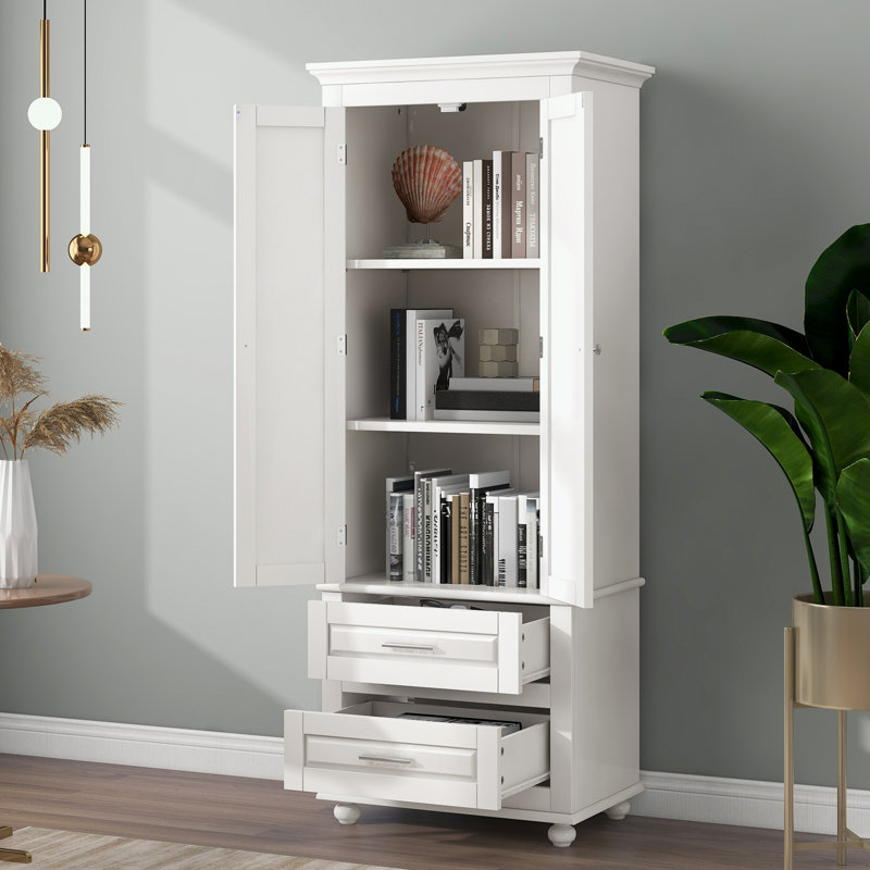 Armoire de rangement autoportante Afhaus , Blanc