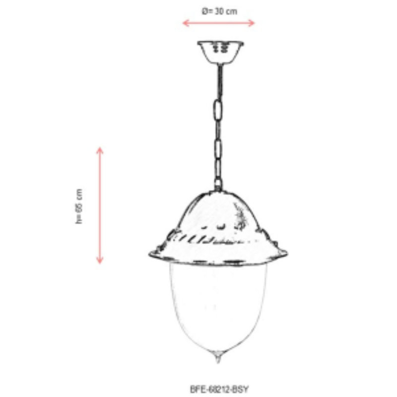 Lustre d'extérieur avec structure en ABS, 25,6 po x 11,8 po | Capuchon en polycarbonate, douille E27 de 40 W maximum | Indice de protection IP65, couleur noire, design traditionnel et industriel | Parfait pour les patios et les espaces extérieurs