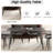 62.99" Modern Artificial Stone Black Curved Edge Dark Grey Metal Leg Dining Table-Can Accommodate 6 People(Dining Table Only)-811044196-811044192