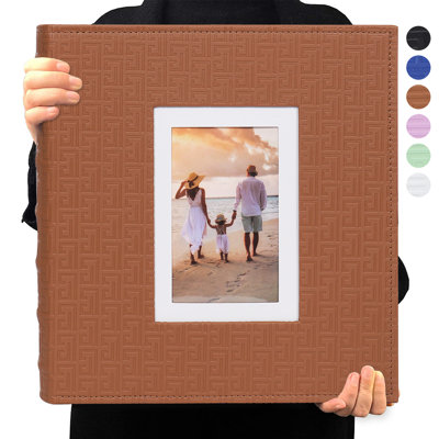 Photo Album 4x6 600 Pockets Photos Classic Leather Picture Album with Front Window Large Capacity Photo Album Book Holds 600 Photos for Family Wedding Vacation Graduation