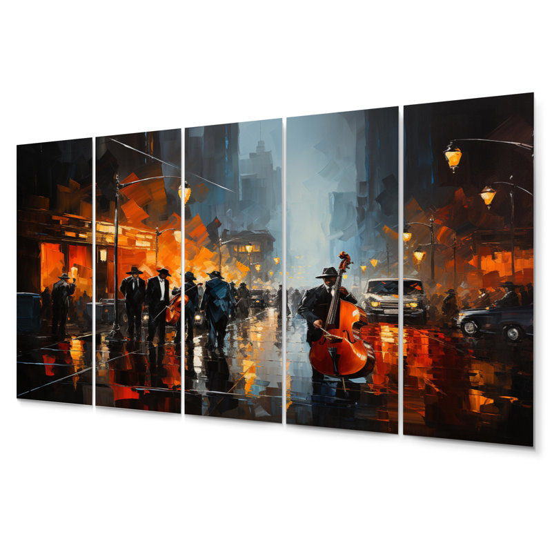 Art afro-américain Harlem City 5 pièces 