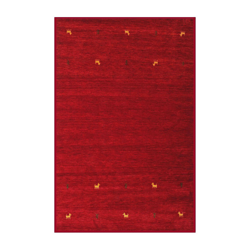Tapis de zone rouge contemporaine, Rectangle 5 pi x 7 pi
