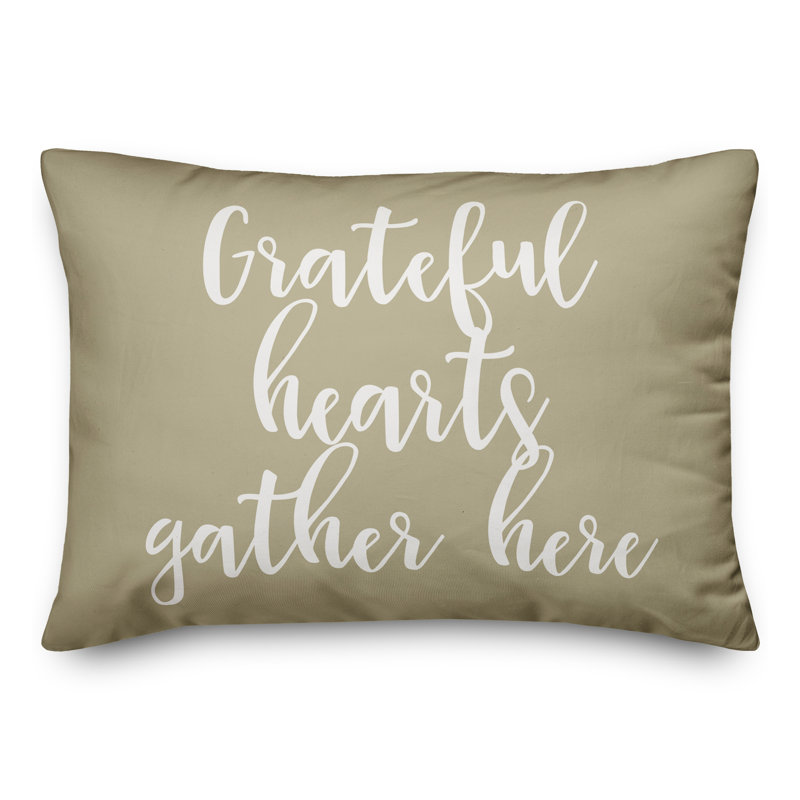  Coussin Grateful Hearts Gather Here, Beige