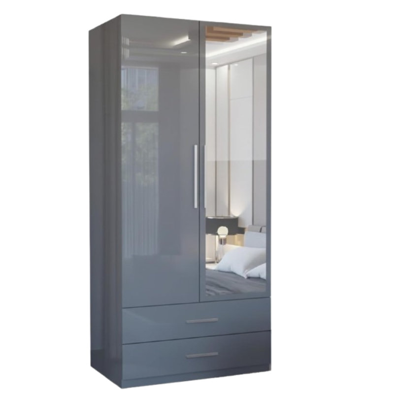 Manufactured Wood Wardrobe, Grey