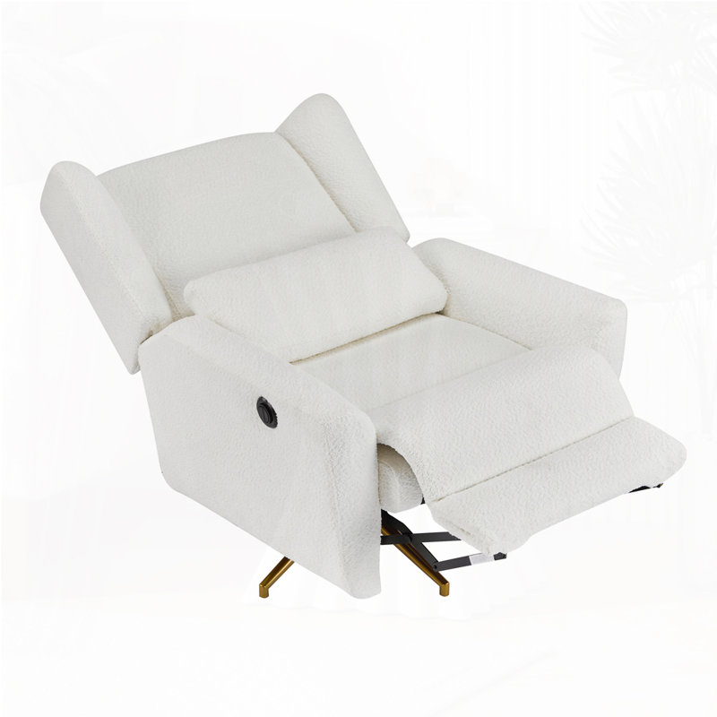Fauteuil inclinable électrique pivotant, pivotant à 360 ° avec base 5 étoiles, Beige