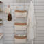 Overdoor Hanging Storage Basket with Hook, 3 Cotton Rope Woven Wall Basket Organizer-133790472