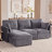 Sarang 4-Piece Modular Cloud Couch Reversible Sectional with Ottoman-1530037034