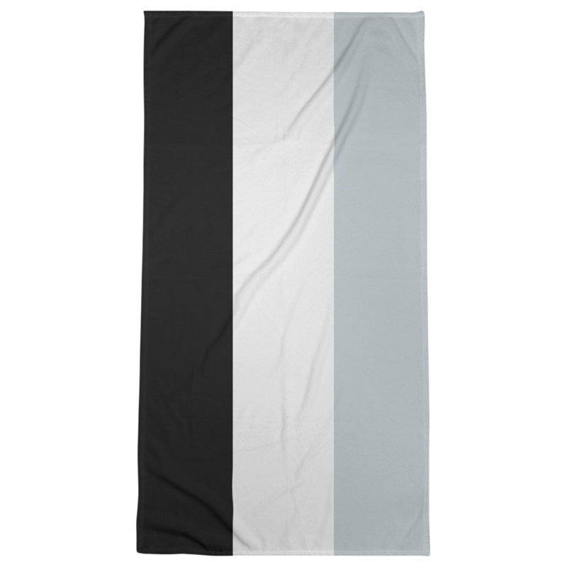 Cotton Blend Lightweight Bath Towel, Black/White/Silver
