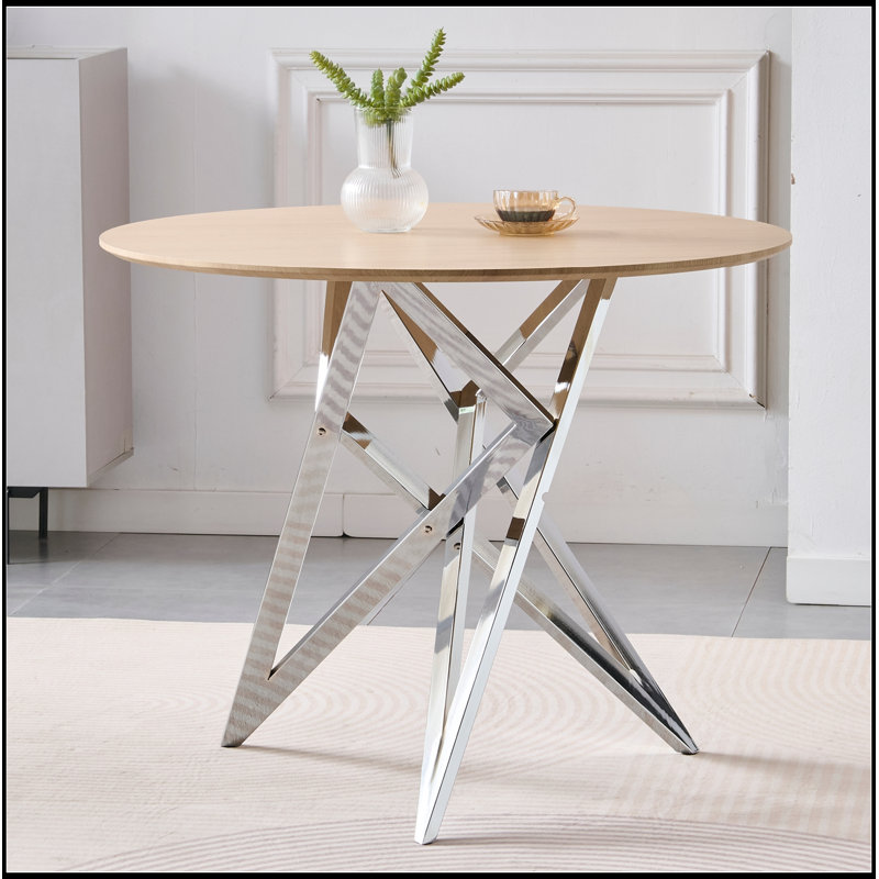 Robillard rond avec pieds en métal robustes, Argent
