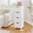 Bathroom Floor Cabinet with 4 Drawers, Freestanding Wooden Storage Organizer for Bathroom, Hallway or Living Room, Narrow White Side Cabinet with Space-Saving Vertical Design, White