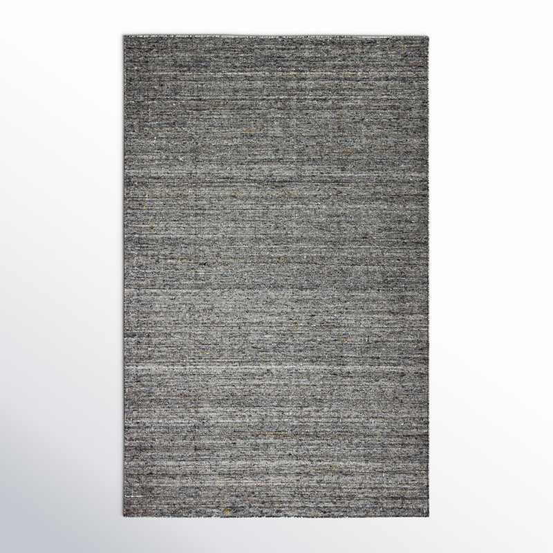 Thebes Hand-Knotted Wool Area Rug in Gray, Rectangle 3'6" x 5'6"