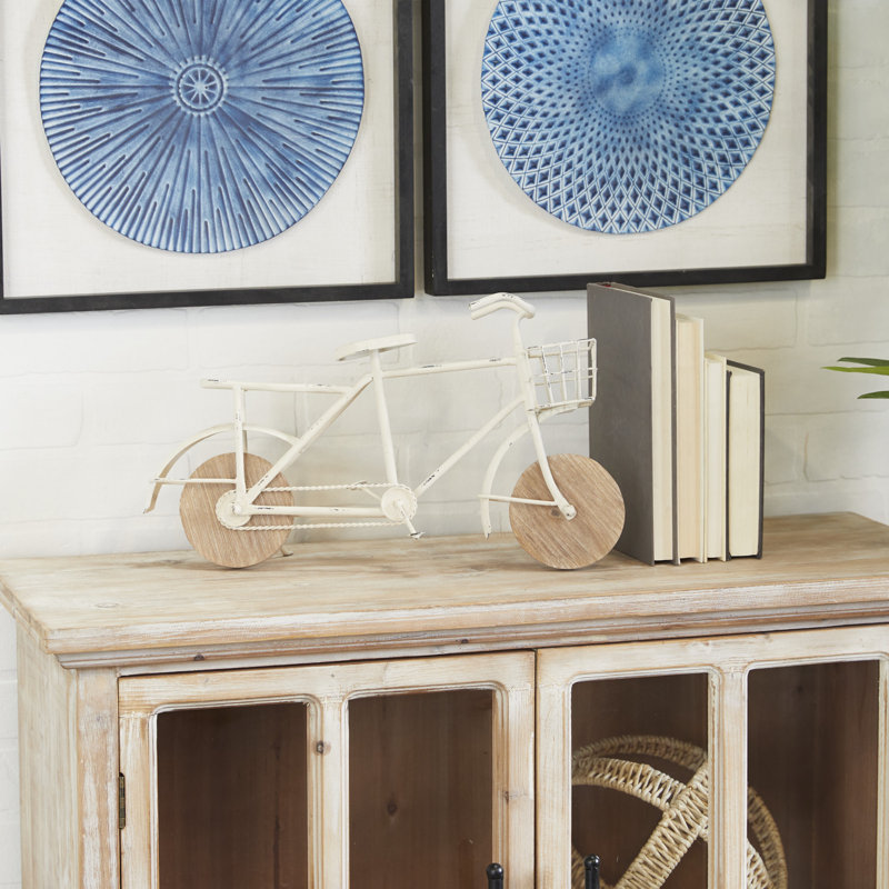 Kulas Bicycle Figurines & Sculptures, White