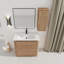 Meuble-lavabo autoportant avec lavabo et porte à fermeture en douceur et armoire latérale-1238025666