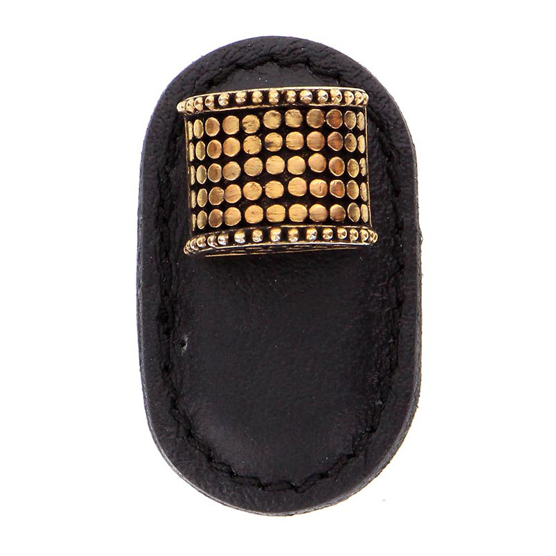 Tiziano Rectangular Knob, Black, Antique Gold