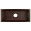28" Rectangle Hammered Copper Bar/Prep Sink with 3.5" Drain Opening