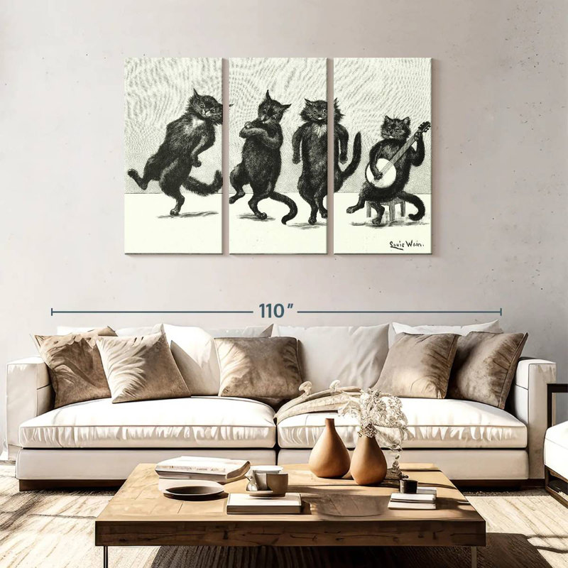 Brampt Cats Dancing, H 48 po x l 74 po