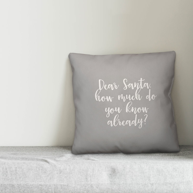  Cher oreiller du Père Noël, Gris, Housse de coussin