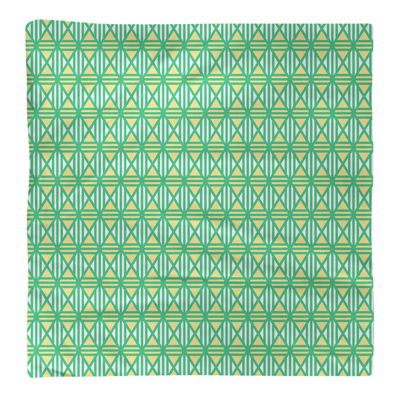 Serviette en coton à losanges doublés, H 0,1 po x l 22 po x P 22 po, Vert / Jaune, Sergé de polyester