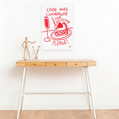 «Cake Breakfast Playful Whimsical Contemporary», reproduction d'art mural