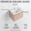 Meuble-lavabo double 84 po avec armoire supérieure, lavabo en céramique et conception sans poignée 84 po-126124084-132947840