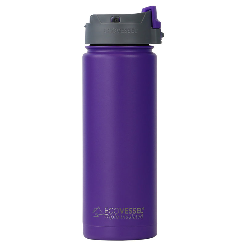 EcoVessel Triple Wall Insulated Stainless Steel Travel Mug, Purple