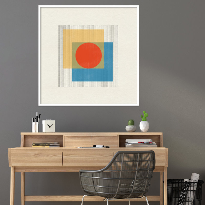 Midcentury Modern Object No 3 by Miuus, White, 41" H x 41" W x 1" D