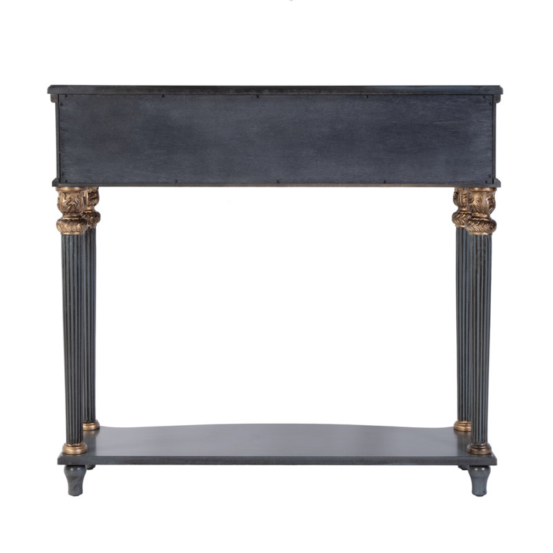 37" Serpentine-Shaped Console Table, Blue