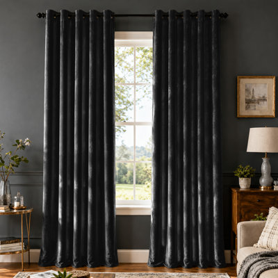 Crushed Velvet Eyelet Window Curtains