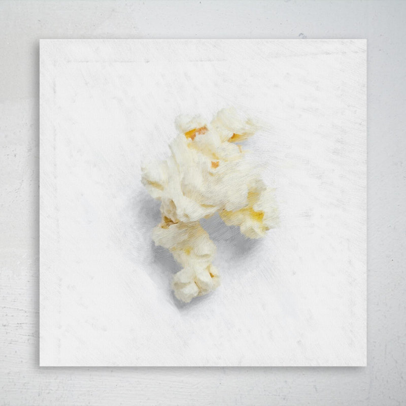 Fleur blanche sur fond blanc - 1 pièce, reproduction d'art graphique sur toile tendue, H 32 po x l 32 po