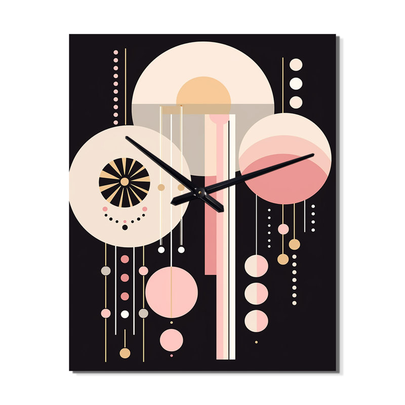 Boho Chic - Illustration géométrique abstraite I - Horloge murale moderne géométrique, Grand