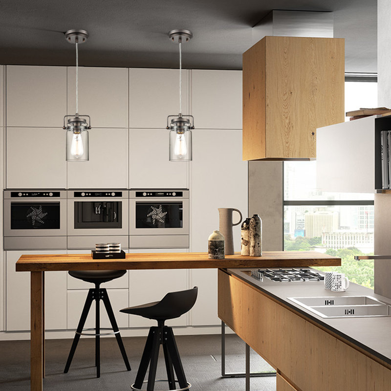 Luminaire suspendu en pot 1 lumière Mistretta, Bronze moderne
