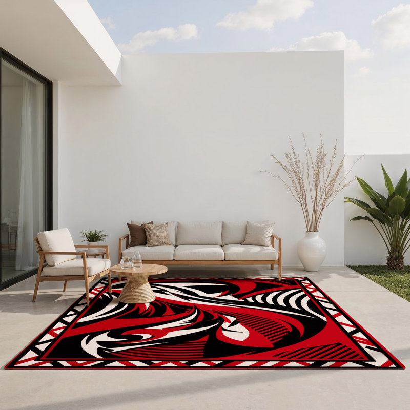 Tapis intérieur et extérieur Abstract Prime Inferno, Rectangle 9 pi x 12 pi