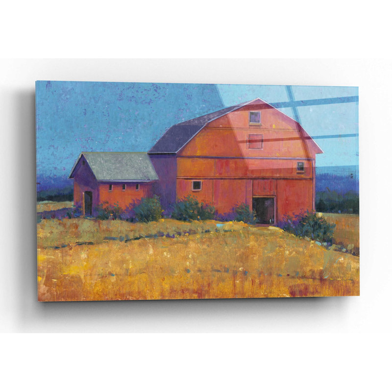 «Colorful Barn View I» par Tim O'Toole, art mural en verre acrylique, H 12 po x l 16 po x P 0,13 po