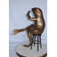 Statue comique grenouille en bronze - Taille: L 25 po x l 20 po x H 30 po.