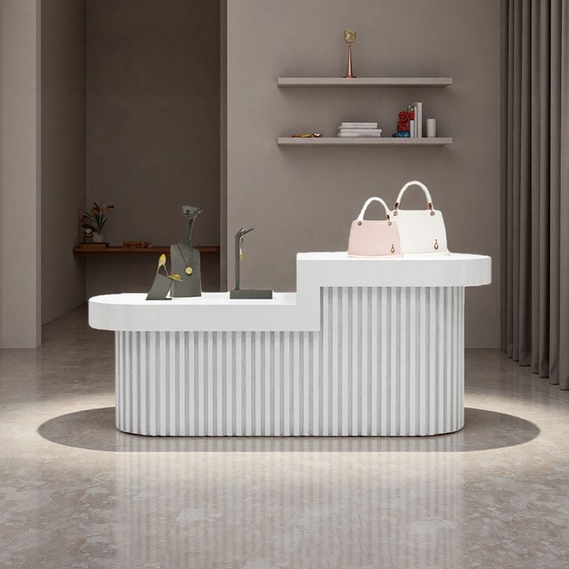 Nordic style minimalist solid-colour display stand, White, 31.5" H x 86.61" W x 23.62" D