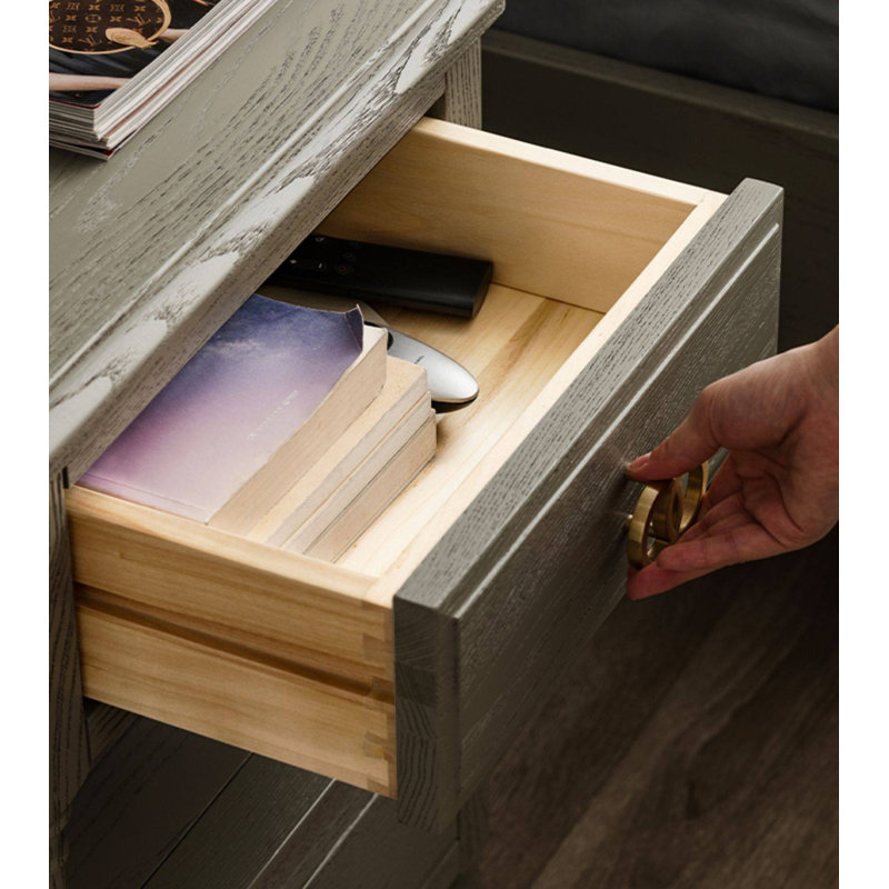 Table de chevet en bois massif French Minimal