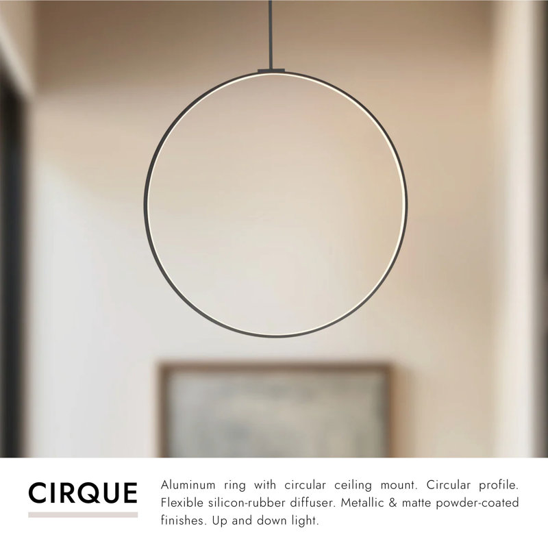 Cirque 1 - Light LED Pendant, White, 83.63" H x 36" W x 0.75" D