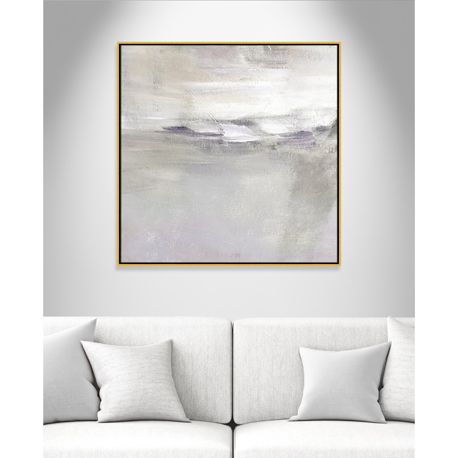 Abbott "Lilac Horizon" Print by Nan, 37.5" H x 37.5" W, Gold Framed