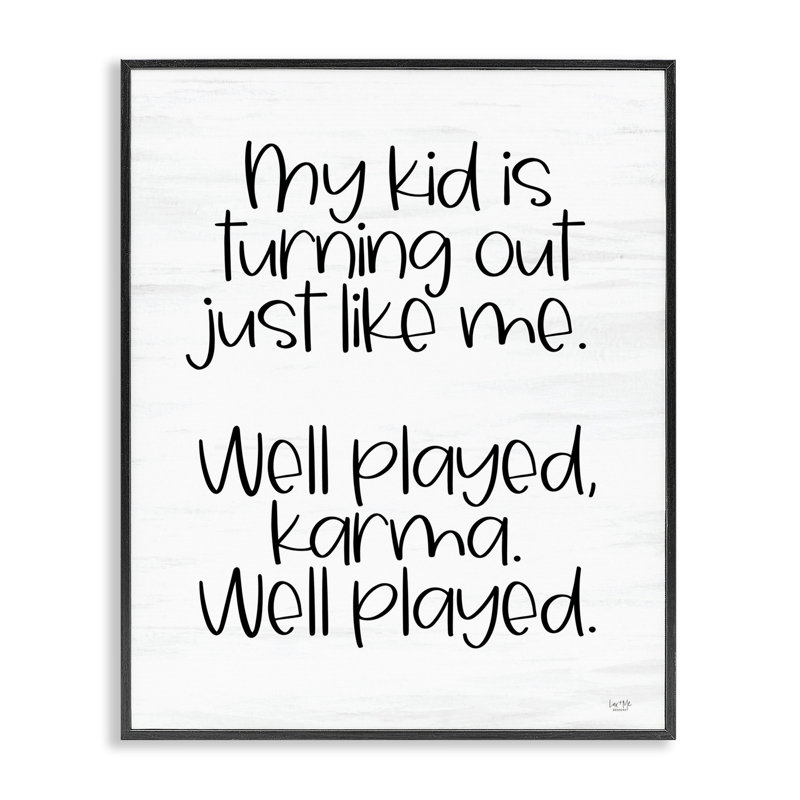 «Kid Karma», estampe numérique par Lux + Me Designs, Giclée encadrée noir minuit, H 20 po x l 16 po