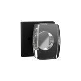 Bravura 927-7 Privacy Rectangular Glass Knob on Square Contemporary Rose in Matte Black