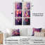 Dreamscape en bouquets assortis mauves et roses - ensemble de salon mural art floral de 6-444268294-444268295